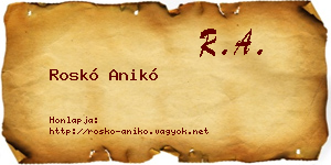 Roskó Anikó névjegykártya