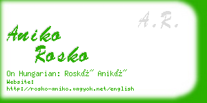 aniko rosko business card